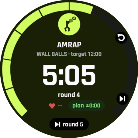 AMRAP rounds on the watch