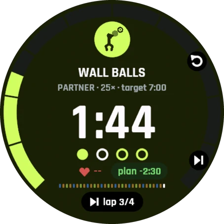 Doubles turn: partner on Wall Balls