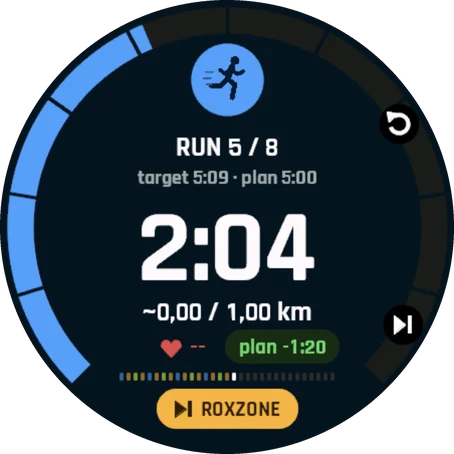 Run 5 with a re-paced target on the watch